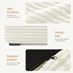 111‘’ Sectional Cloud Couches with L Shaped Chaise, Extra Large Sleeper Couch Reversible Corduroy with 8Pcs Pillows for Living Room, Bedroom-Beige