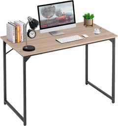 32/39/47 Inch Computer Desk Study Writing Table, Adjustable Feet, Modern Furniture for Home Office (1, Brown, 47 Inch)