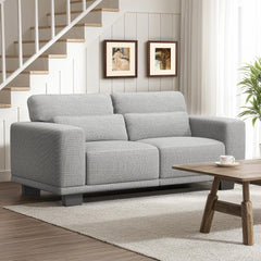 89" Sofa, 3 Seater Couch for Living Room, Modern Sofa with Deep Seats Supportive Cushion and Wide Armrests, Easy to Clean with Removable Covers, Linen Fabric, Beige