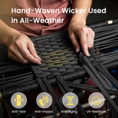 7 Piece Outdoor Patio Furniture Set, Outdoor Sectional Furniture, Rattan & Wicker Modern Modular Conversation Set Sofa Couch W/Water Resistant Washable Thick Cushions and Coffee Table, Coffee/Beige