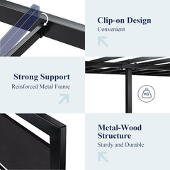 Queen Bed Frame with Headboard, Heavy Duty Metal Platform Base with Strong Support, underneath Storage Space, Stable Mattress Foundation, No Box Spring Needed, Black