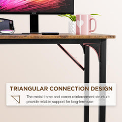 32/39/47 Inch Computer Desk Study Writing Table, Adjustable Feet, Modern Furniture for Home Office (1, Brown, 47 Inch)