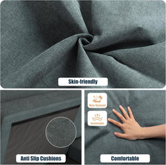 Sectional Couches for Living Room, U Shaped Couch 4- Seat Sectional Sofa with Double Chaise, Comfortable Fabric Large Sofa for Apartment (Grey)