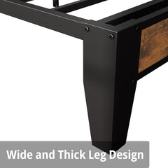 Full Size Bed Frame, Storage Headboard with Outlets, Easy to Install, Sturdy and Stable, No Noise, No Box Springs Needed - Perfect for a Good Night'S Sleep