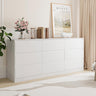 70.9” Dresser for Bedroom with 9 Drawers, Large Modern Chest of Drawers with Deep Drawers, Wide Double Dresser Handle Free, Storage Organizer for Bedroom, Living Room, Hallway (White)