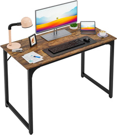 32/39/47 Inch Computer Desk Study Writing Table, Adjustable Feet, Modern Furniture for Home Office (1, Brown, 47 Inch)