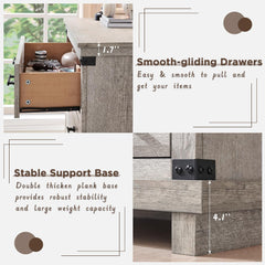 Farmhouse 7 Drawers Dresser for Bedroom, Wood Large Chest of Drawers with Thick Plank Styling, Rustic Closet Dresser for Bedroom, Living Room, Light Rustic Oak Color