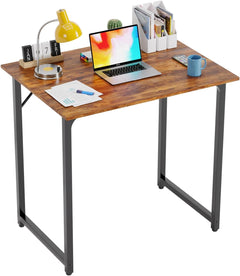 32/39/47 Inch Computer Desk Study Writing Table, Adjustable Feet, Modern Furniture for Home Office (1, Brown, 47 Inch)