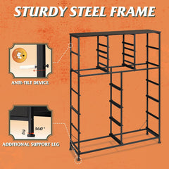 WLIVE Tall Console Table with 15 Fabric Drawers, Entryway Table with Storage, Tall Storage Organizer with Wood Top, Steel Frame for Living Room, Hallway, Office, Charcoal Black Wood Grain Print