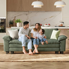 Sectionl Loveset Sof - 90'' Oversized Corduroy Cloud Couch Soft Modern Comfy Green Loveset Couch Deep Set Couches for Living Room Bedroom prtment Office, Green