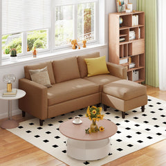 73.6" Modular Sectional Sofa, Comfy Cloud Couch with Movable Ottoman Deep Seat L Shaped Modular Sofa, Sectional Couches L Shaped Couch for Living Room and Apartment, Dark Grey