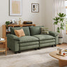 Sectionl Loveset Sof - 90'' Oversized Corduroy Cloud Couch Soft Modern Comfy Green Loveset Couch Deep Set Couches for Living Room Bedroom prtment Office, Green