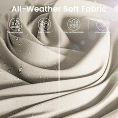 7 Piece Outdoor Patio Furniture Set, Outdoor Sectional Furniture, Rattan & Wicker Modern Modular Conversation Set Sofa Couch W/Water Resistant Washable Thick Cushions and Coffee Table, Coffee/Beige