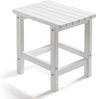 Adirondack Square Side Table, HDPE Outdoor Side Tables, Weather Resistant End Table for Patio, Backyard, Pool, Indoor Companion, Beach, Easy Maintenance (White)