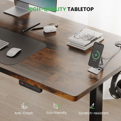 Electric Standing Desk Adjustable - 48 X 24 Inch Sit Stand up Desk with Cable Management - 3 Memory Preset Adjustable Height Table