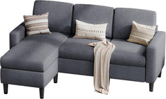 73.6" Modular Sectional Sofa, Comfy Cloud Couch with Movable Ottoman Deep Seat L Shaped Modular Sofa, Sectional Couches L Shaped Couch for Living Room and Apartment, Dark Grey