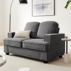 Couches for Living Room, 85” Cloud Couch in Soft Teddy Fleece, Removable Cover, Easy Assembly, Modern Sofa for Living Room/Bedroom/Office/Apartment, Beige