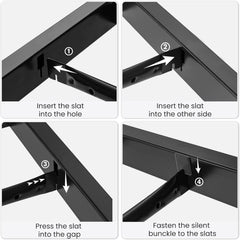 Full Size Bed Frame with Wooden Headboard,Heavy Duty Metal Slats Support Platform,No Box Spring Needed,Rustic Brown