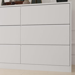70.9” Dresser for Bedroom with 9 Drawers, Large Modern Chest of Drawers with Deep Drawers, Wide Double Dresser Handle Free, Storage Organizer for Bedroom, Living Room, Hallway (White)