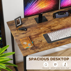 32/39/47 Inch Computer Desk Study Writing Table, Adjustable Feet, Modern Furniture for Home Office (1, Brown, 47 Inch)