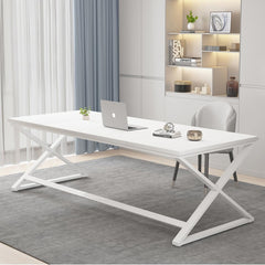 Large Black Computer Desk, 70.8” Long Writing Desk for Home Office, Modern Simple Executive Work Study Desk for Two Person, Wood Double PC Gaming Workstation Computer Table for Bedroom, Black Oak