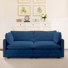 Oversized Modular Sectional Sofa with Movable Ottoman, 112 Inch 4 Seat Modern Corduroy Sofa Set, Convertible L Shaped Couch for Living Room and Office, Beige