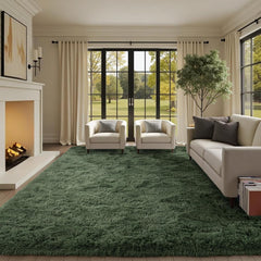 6X9 Ft Large Shag Rugs for Living Room Decor, Tie-Dyed Ultra Soft Fluffy Furry Area Rugs for Bedroom Indoor Floor, Aesthetic Carpet for Kids Home (Dark Grey)