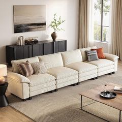 Sectionl Loveset Sof - 90'' Oversized Corduroy Cloud Couch Soft Modern Comfy Green Loveset Couch Deep Set Couches for Living Room Bedroom prtment Office, Green