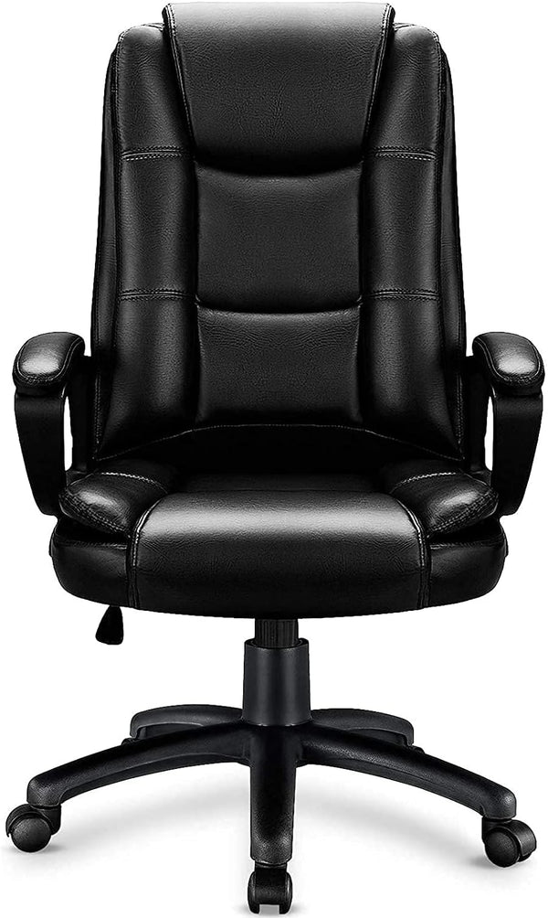 Home Office Chair, 400LBS Big and Tall Computer Chair Heavy Duty Design, Ergonomic High Back Cushion Lumbar Back Support, Adjustable Executive Leather with Armrest