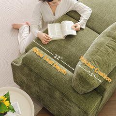 85" Sectional Couches with Storage Ottoman,L Shaped Couch with Armrest Organizer,3-Seater Sofa,Thick Cushions,Small Sofas for Living Room,Bedroom,Apartment,Chenille,Green