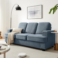 Couches for Living Room, 85” Cloud Couch in Soft Teddy Fleece, Removable Cover, Easy Assembly, Modern Sofa for Living Room/Bedroom/Office/Apartment, Beige