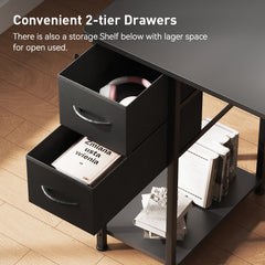 L-Shape Gaming Desk with Drawers