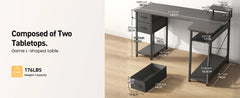 L-Shape Gaming Desk with Drawers