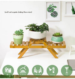 Wooden Multi-Layer Folding Plant Stand
