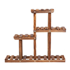 Carbonized Wood 4-Tier Plant Stand