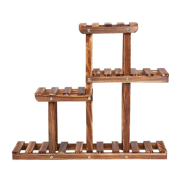 Carbonized Wood 4-Tier Plant Stand