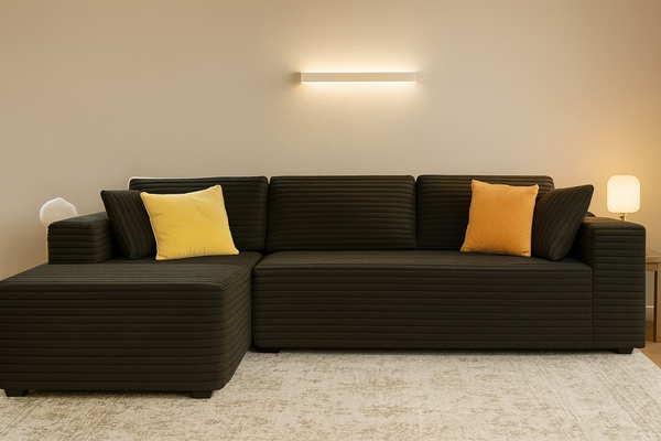 108" Cloud Sectional Couch Sofa with L-Shape Chaise, Modern Modular Sofa Couch with Deep Seat, Upholstered Couches for Living Room Bedroom, No Assembly Required (Black)