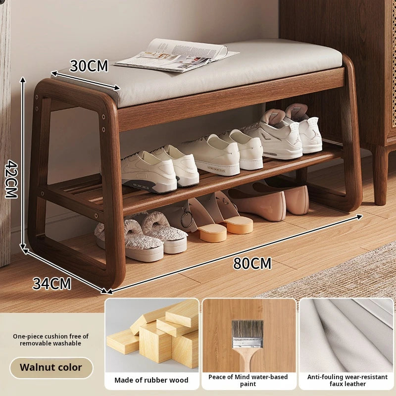 Solid Wood Entrance Shoe Cabinet