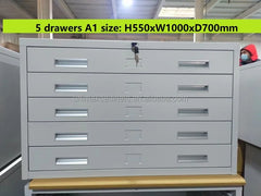 5-Drawer Metal Flat File Cabinet