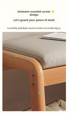 Solid Wood Entrance Shoe Cabinet