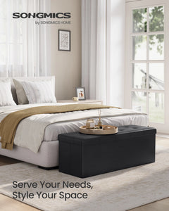 43" Folding Storage Ottoman Bench