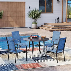 7-Piece Rattan Patio Dining Set with Wood Table