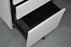 3-Drawer MDF Office File Cabinet with Wheels and Key Lock