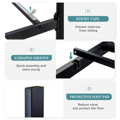 14" Metal Platform Bed Frame – Vintage Victorian Style