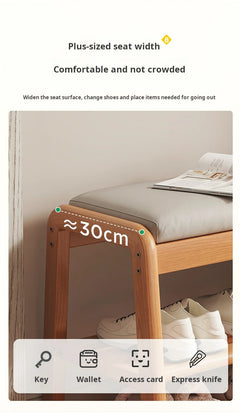 Solid Wood Entrance Shoe Cabinet