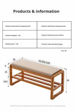 Solid Wood Entrance Shoe Cabinet