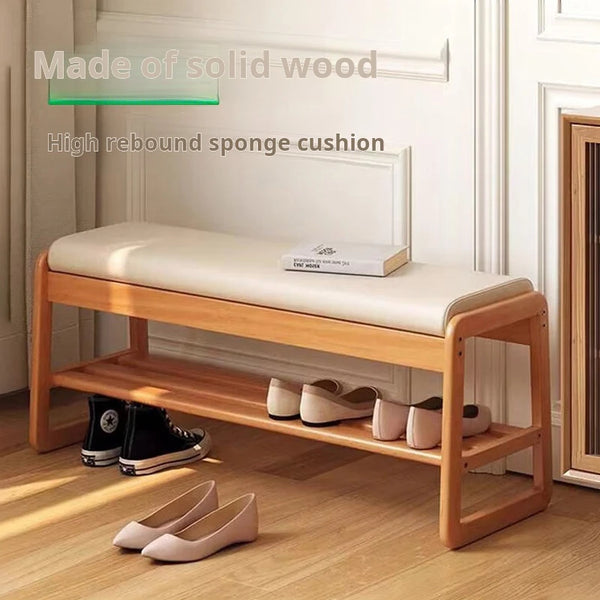 Solid Wood Entrance Shoe Cabinet