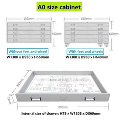 5-Drawer Metal Flat File Cabinet