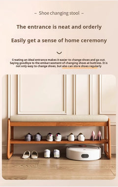 Solid Wood Entrance Shoe Cabinet