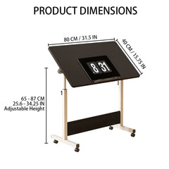 Height Adjustable Foldable Desk with Wheels